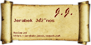 Jerabek János névjegykártya