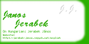 janos jerabek business card